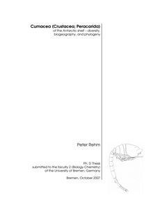 Cumacea (Crustacea; Peracarida) of the Antarctic shelf [Elektronische Ressource] : diversity, biogeography, and phylogeny / Peter Rehm