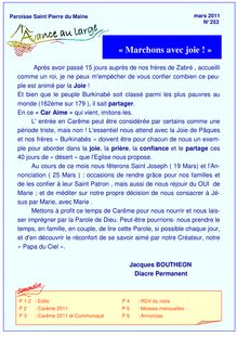 bulletin avance au large 253 de mars 2011 paroisse Saint Pierre du ...