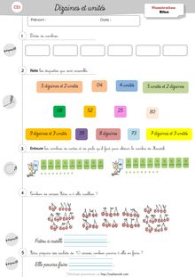 Mathématiques CE1 – Documents élèves - Dizaines et unités