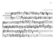 Partition Sonata No.8 en D major, Premier livre de sonates à violon seul et la basse.... par Mr Francoeur le fils... Gravée par le sr Hue