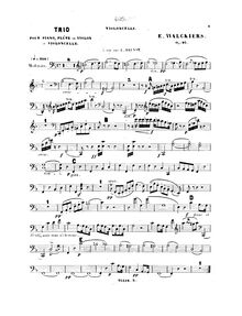 Partition de violoncelle, Trio en D minor pour flûte, violoncelle et Piano, Op.97