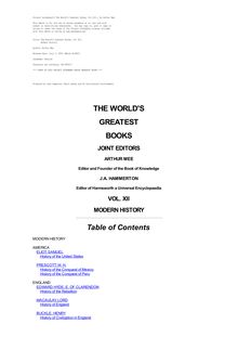 The World s Greatest Books — Volume 12 — Modern History