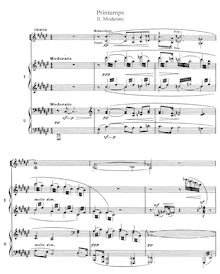 Partition , Moderato, Scenes pour chœur et orchestre, Debussy, Claude
