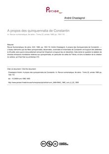 A propos des quinquennalia de Constantin - article ; n°22 ; vol.6, pg 106-119