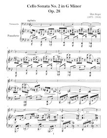 Partition de piano, violoncelle Sonata No.2, Op.28, Cello Sonata No.2 in G minor, Op.28