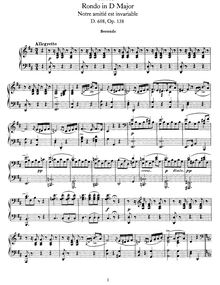 Partition complète, Rondo, D.608, Schubert, Franz