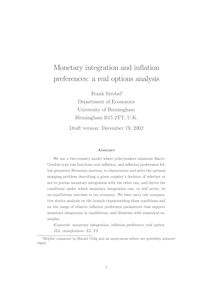 Monetary integration and inßation preferences: a real options analysis