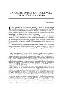 Informe sobre la violencia en América Latina (Report on Violence in Latin America)