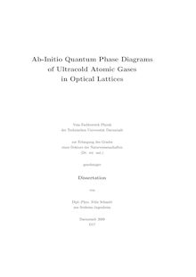Ab-initio quantum phase diagrams of ultracold atomic gases in optical lattices [Elektronische Ressource] / von Felix Schmitt