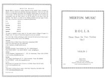 Partition parties complètes, 3 Concertant Duos pour 2 violons, Op.3 (BI 232, 143, 216)