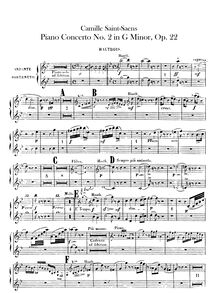 Partition hautbois 1/2, Deuxième Concerto pour Piano et Orchestre, Op.22