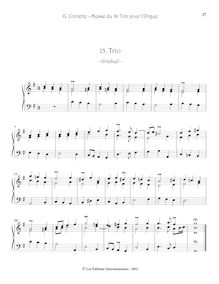 Partition , Trio - Graduel -, Messe du 8e Ton pour l’Orgue, Messe du 8e Ton pour l’Orgue à l’Usage des Dames Religieuses, et utile à ceux qui touchent l’orgue.