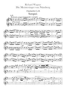 Partition clarinette 1/2 (en B♭), Die Meistersinger von Nürnberg
