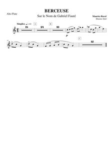 Partition Alto flûte, Berceuse sur le nom de Gabriel Fauré, G major