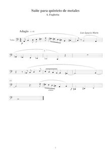 Partition Tuba,  para quinteto de metales, Marín García, Luis Ignacio par Luis Ignacio Marín García