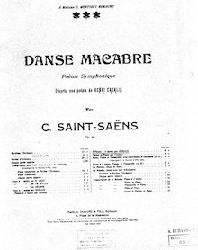 Partition Piano 1, Danse macabre, Op.40, Poème symphonique d après une poésie de Henri Cazalis