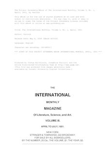 The International Monthly, Volume 3, No. 1, April, 1851