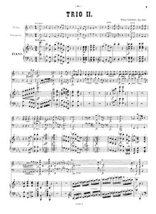 Partition de piano, Piano Trio en E-flat major, D.929