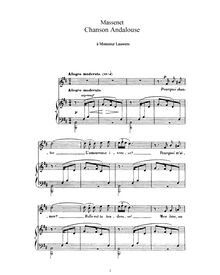 Partition complète (B minor: haut voix et piano), Chanson andalouse
