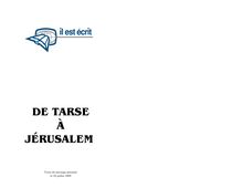 DE TARSE À JÉRUSALEM