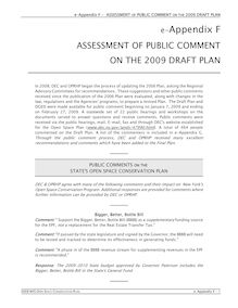 2009 Open Space Plan - eAppendix  F - Assessment of Public Comment