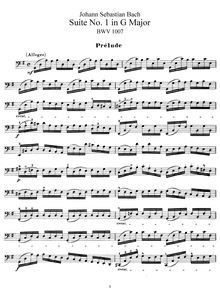 Partition complète, prélude par Johann Sebastian Bach