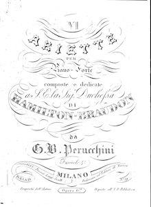 Partition complète, Sei Ariette, Perucchini, Giovanni Battista