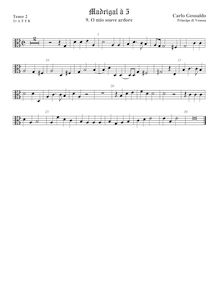 Partition ténor viole de gambe 3, alto clef, Madrigali a Cinque Voci [Libro secondo] par Carlo Gesualdo