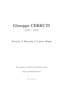 Partition complète, Versets et orgue Sonata No.2, Versetti and Suonata 2