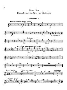 Partition trompette 1, 2 (E♭), Piano Concerto No.1, Triangle Concerto