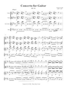 Partition Score et parties, luth Concerto en D major, RV 93, D Major