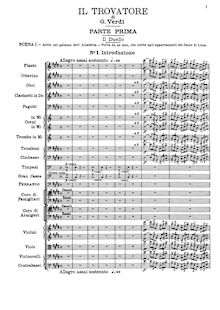 Partition , partie 1, Il Trovatore, Verdi, Giuseppe