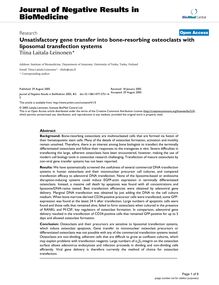 Unsatisfactory gene transfer into bone-resorbing osteoclasts with liposomal transfection systems