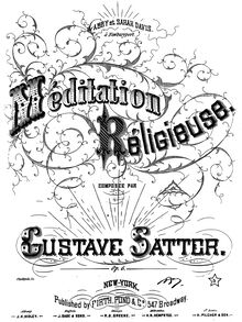 Partition complète, Meditation Religeuse, G minor, Satter, Gustav