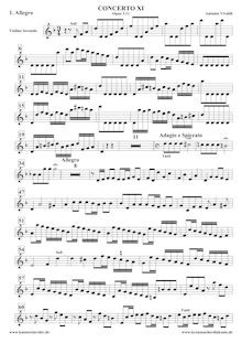 Partition violon 2 concertino, Concerto pour 2 violons et violoncelle en D minor, RV 565