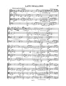 Partition , Late Swallows: Slow et wistfully, corde quatuor en E minor, RT viii/8