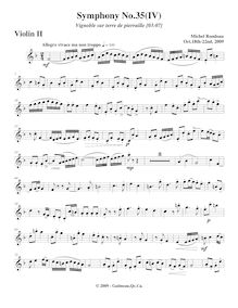Partition violons II, Symphony No.35, F major, Rondeau, Michel