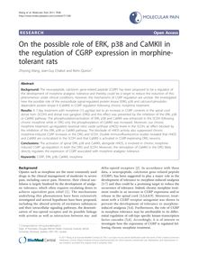 On the possible role of ERK, p38 and CaMKII in the regulation of CGRP expression in morphine-tolerant rats