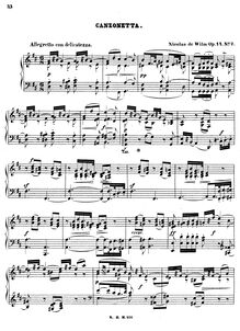 Partition No.2: Canzonetta., 6 Morceaux, Op.14, Wilm, Nicolai von