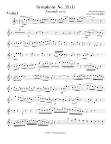Partition violons I, Symphony No.35, F major, Rondeau, Michel par Michel Rondeau
