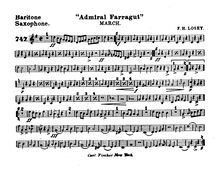 Partition baryton Saxophone, Admiral Farragut, C Major, Losey, Frank Hoyt