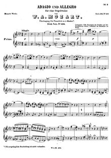 Partition First musicien, Adagio et Allegro, Adagio und Allegro