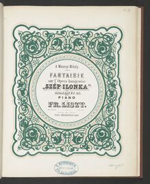Partition Fantasie sur l opéra hongroise « Szép Ilonka » de Mosonyi (S.417), Collection of Liszt editions, Volume 4
