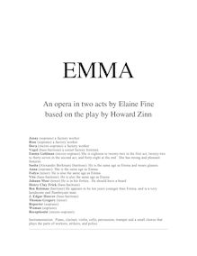 Partition Act 1, , partie 1, Emma, An Opera In Two Acts, Fine, Elaine