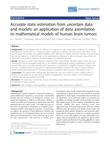 Accurate state estimation from uncertain data and models: an application of data assimilation to mathematical models of human brain tumors