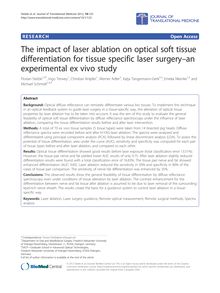 The impact of laser ablation on optical soft tissue differentiation for tissue specific laser surgery-an experimental ex vivo study
