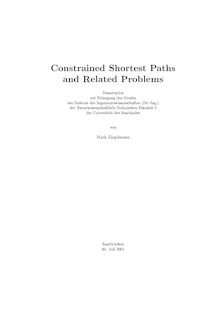 Constrained shortest paths and related problems [Elektronische Ressource] / von Mark Ziegelmann