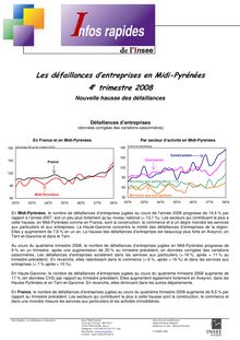 Les défaillances d entreprises en Midi-Pyrénées - 4e trimestre 2008