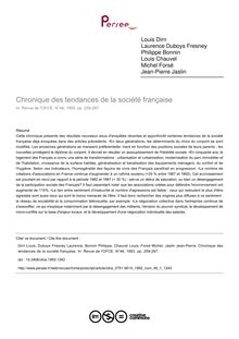 Chronique des tendances de la société française - article ; n°1 ; vol.46, pg 259-287