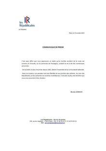 ACCIDENT Gironde : Sarkozy réagit